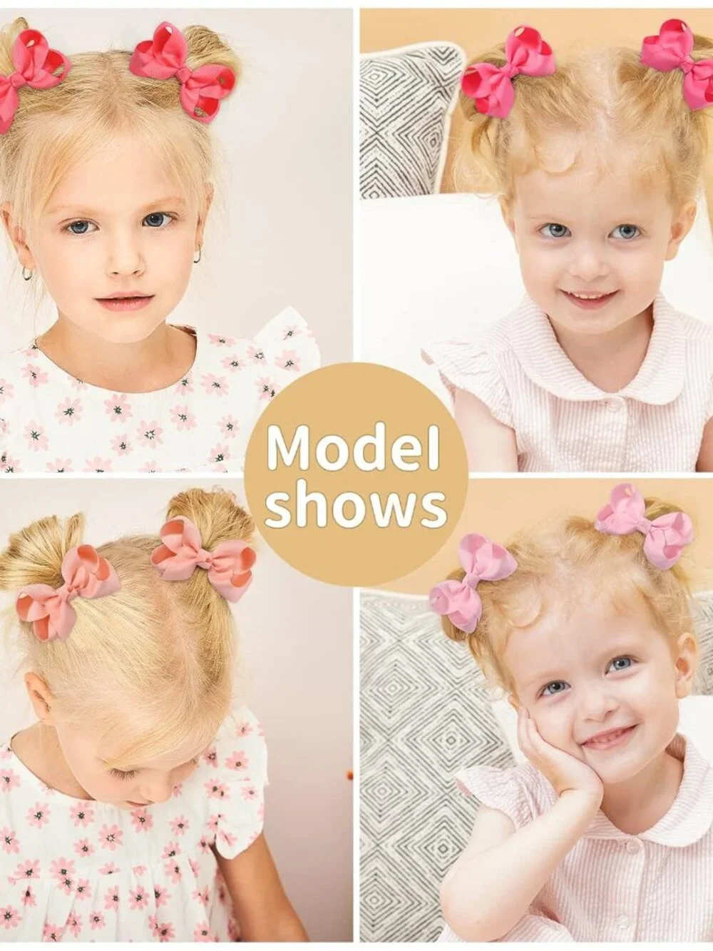 40PCS 3Inch Hair Bows for Girls Grosgrain Ribbon Toddler Hair Accessories with A